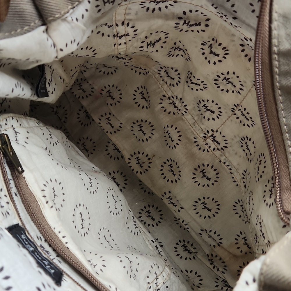 Myra Brown and Cream Women's Bag With Leather Accents - Picture 5 of 12